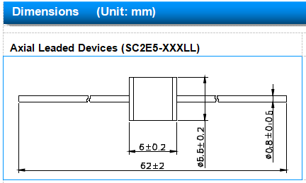 Axial Leaded Gas Discharge Tube 350V GDT SC2E5-350LL Low Insertion Loss 2