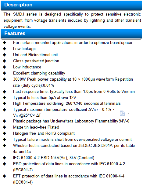 SMDJ75A TVS Diodes Protection Circuit Board PCB Device Passive Components 2