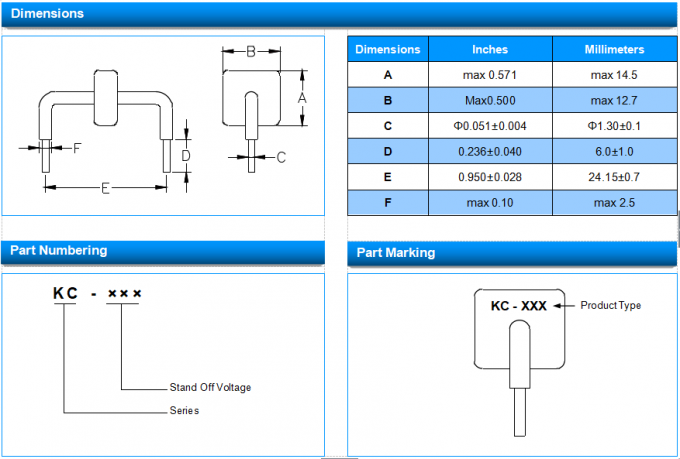 Axial Lead Bidirectional Transient Voltage Suppression Diode TVS 10KA Surge Suppressor 3