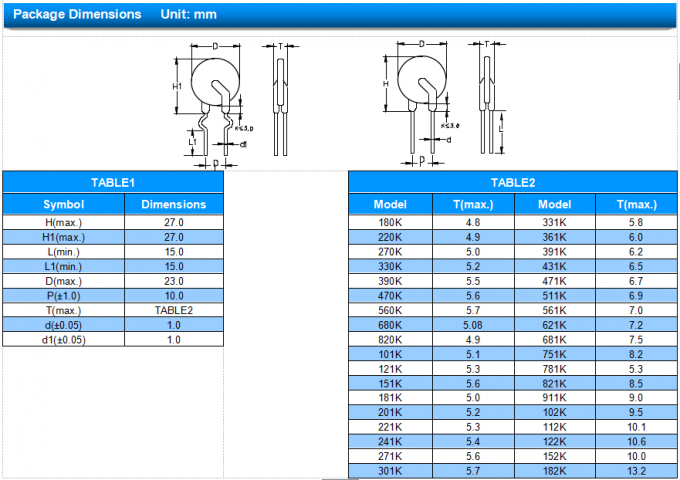 Zinc Metal Oxide Varistor 05D 07D 10D 14D 20D 25D 32D For Generator 3