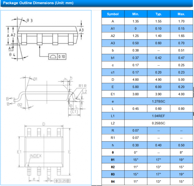 TSS VF 3V High Voltage Ringing SLIC Protector TISP61089B SOCAY SOP-8L Package 0