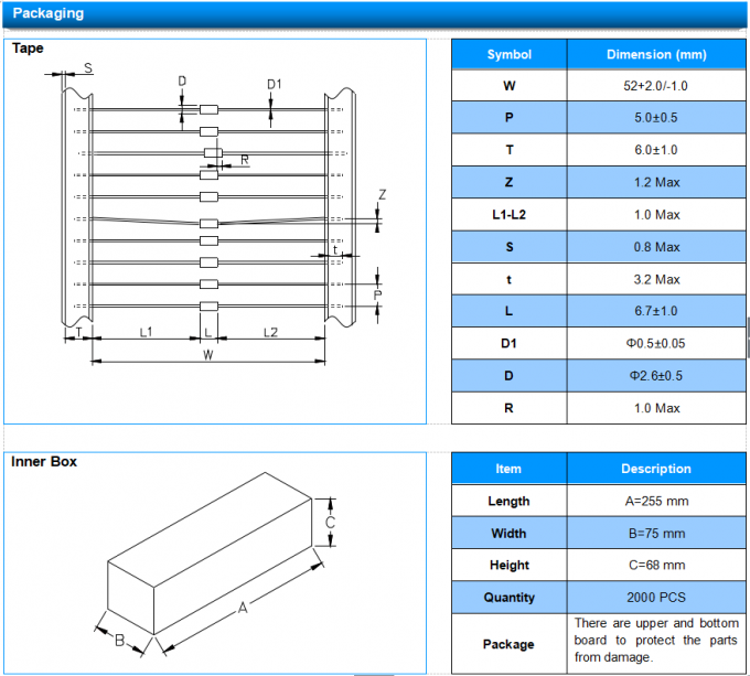 SCBE-141N Axial Lead Glass Discharge Tube SPG 140 VS Spark Gap Arrester 2