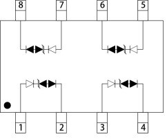 MSOP-8 Package ESD Array SE02P8M14HA ESD Surge Protection Low Clamping Voltage 0