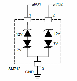 SOT23-3L SOT-23 Package ESD Array SM712 TVS Diode Protection Of RS485 Transceivers 0
