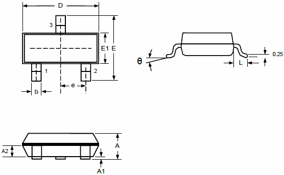 SOT23-3L SOT-23 Package ESD Array SM712 TVS Diode Protection Of RS485 Transceivers 3