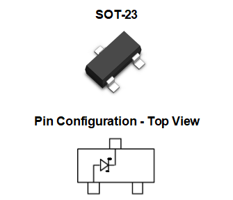 300mW SMD Diode Zener BZX84C9V1 SOT-23 Zener Voltage Range 8.5 - 9.6V 0