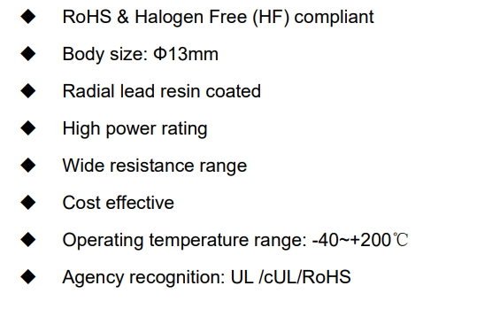 SOCAY Power NTC Thermistor MF72-SCN8D-13 8Ω 13mm Imax Wide Resistance Range 0