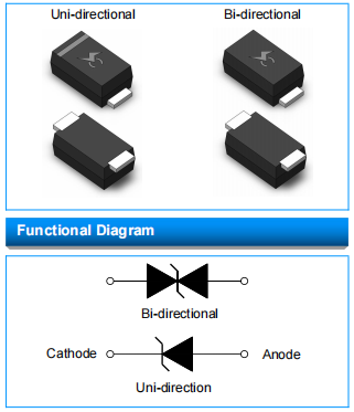 Socay TVS Diodes SMF Series 5V 220W SOD-123 Surface Mount Transient Voltage Suppressors 0