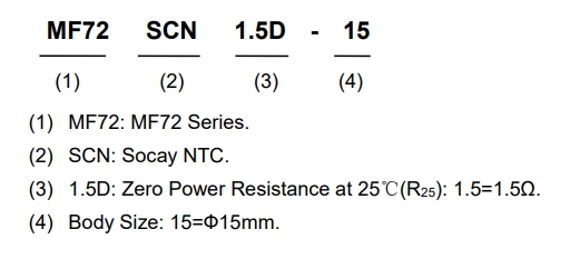 SOCAY Black NTC Thermistor Thermal Resistor Rice Cooker NTC Thermistor MF72-SCN1.5D-15 1.5ohm 15mm 0