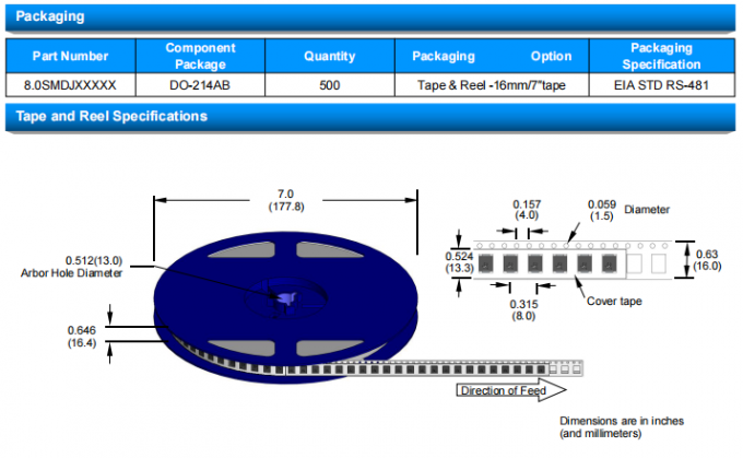 Socay TVS Bidirectional TVS Diodes 8.0SMDJ SMC 22V 8000W Surface Mount Transient Voltage Suppressor 7