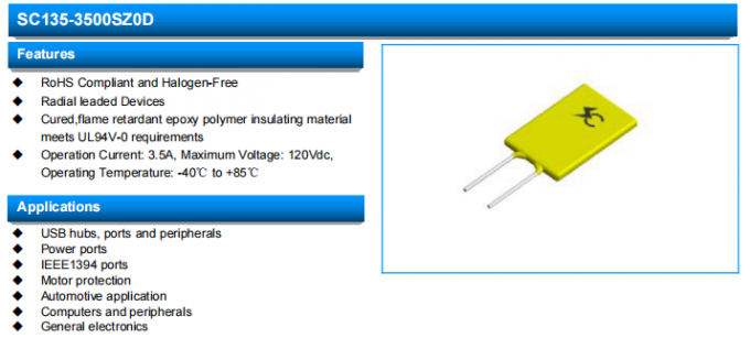 SOCAY Radial PPTC Resettable Fuse SC135-3500SZ0D Polymer PTCs For General Electronics 1