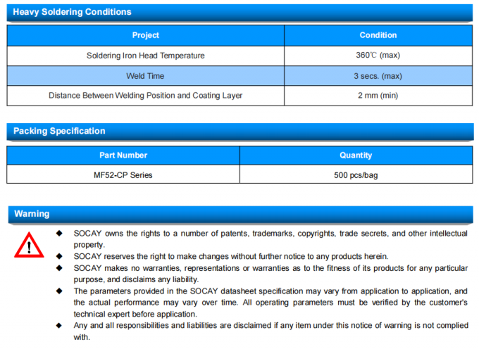 MF52-CP Series MF52-202F3550FBCP Tiny Thermal Time Constant Thermistor Temperature Sensor 6
