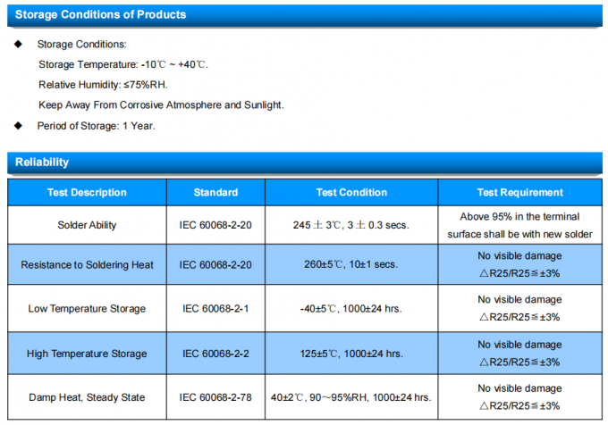 MF52-202F3470FBCP Thermistor Temperature Sensor with 3mW/.C Dissipation Factor 4