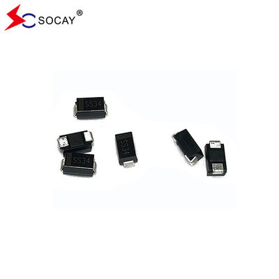 China 30V 3A 100A 500pF Schottky Barrier Diode SS33A in DO-214AC(SMA) Package